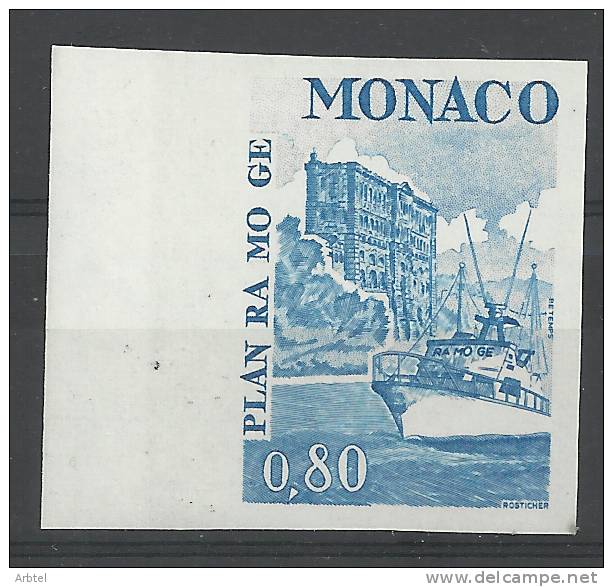 MONACO IMPERFORATE COLOR PROOF SHIP RAMOGE PROJECT SEA ENVIRONMENT NATURE - Errors And Oddities