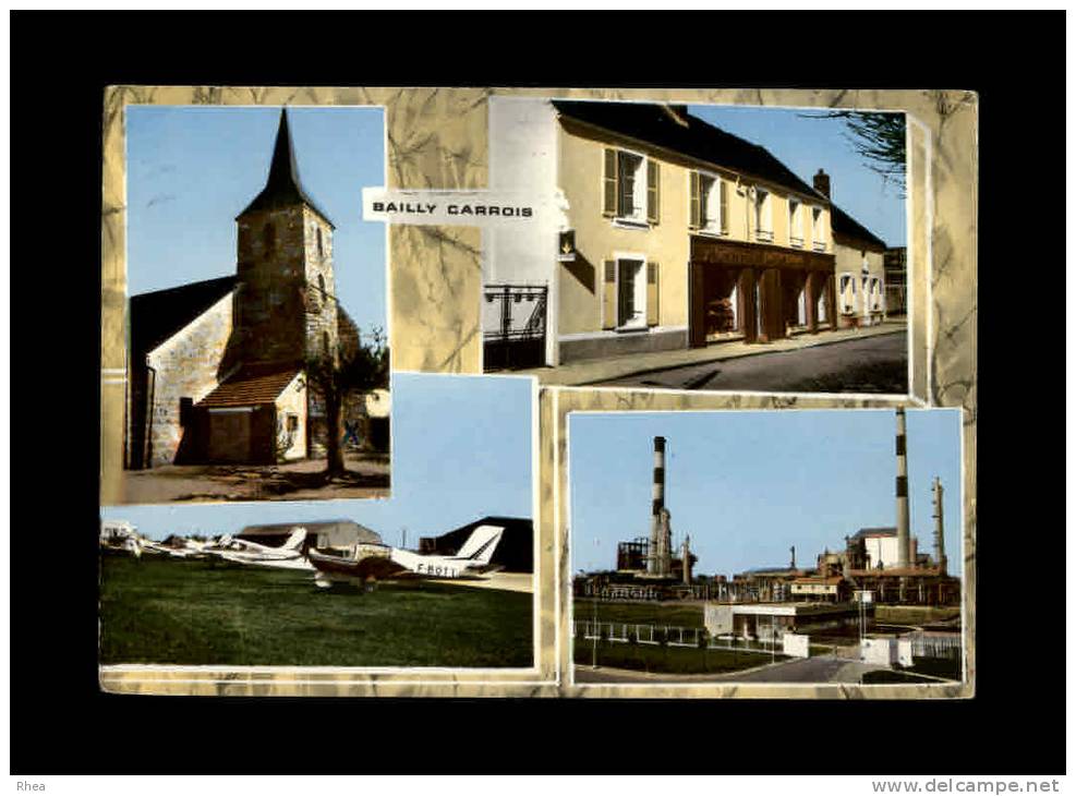 77 - BAILLY-CARROIS - Eglise - Café-Tabac - La Raffinerie - L'Aéro-Club - Multi Vues - Baillycarrois