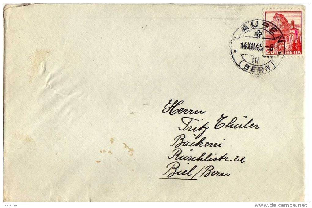 Carta LAUPEN - Bern, 1945, Suiza,  Cover - Ungebraucht