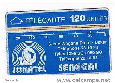 SENEGAL  - SONATEL  (L & G) - 1990 LOGO BLUE 120    CODE 012A         - USED   - RIF. 838 - Senegal