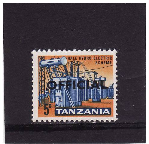 1965 Tanzania, 5c Blue & Orange, Hale Hydro-electric Scheme, Ovptd Official, MH(*) SG # O 9 - Tanzania (1964-...)