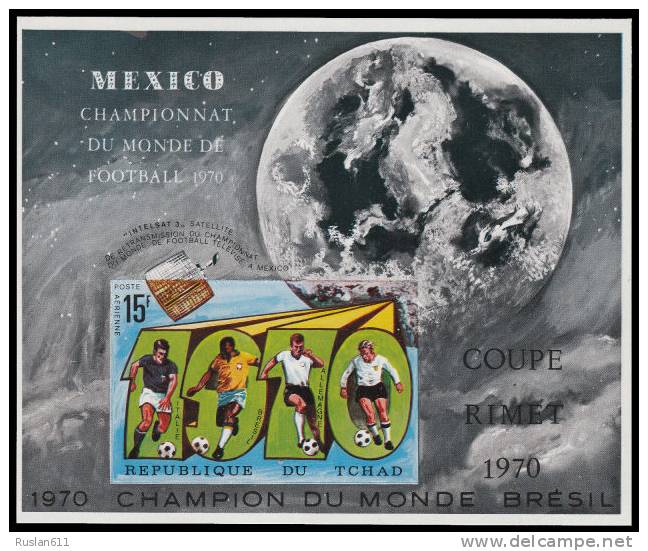 Soccer Football Fussball Tchad Chad Bl 9B 1970 World Cup In Mexico MNH ** - 1970 – Mexique