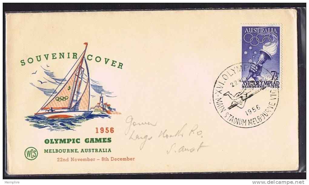 Opening Day Souvenir Cover  High Jump  Cancel - Sommer 1956: Melbourne