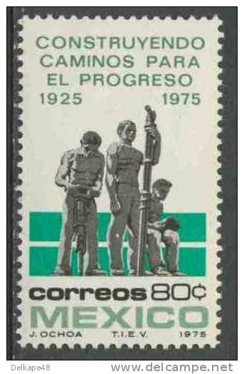 Mexico 1975 Mi 1476 ** "50 Years Road Construction" (1925-1975) / Bauarbeiter Monument - Andere (Aarde)