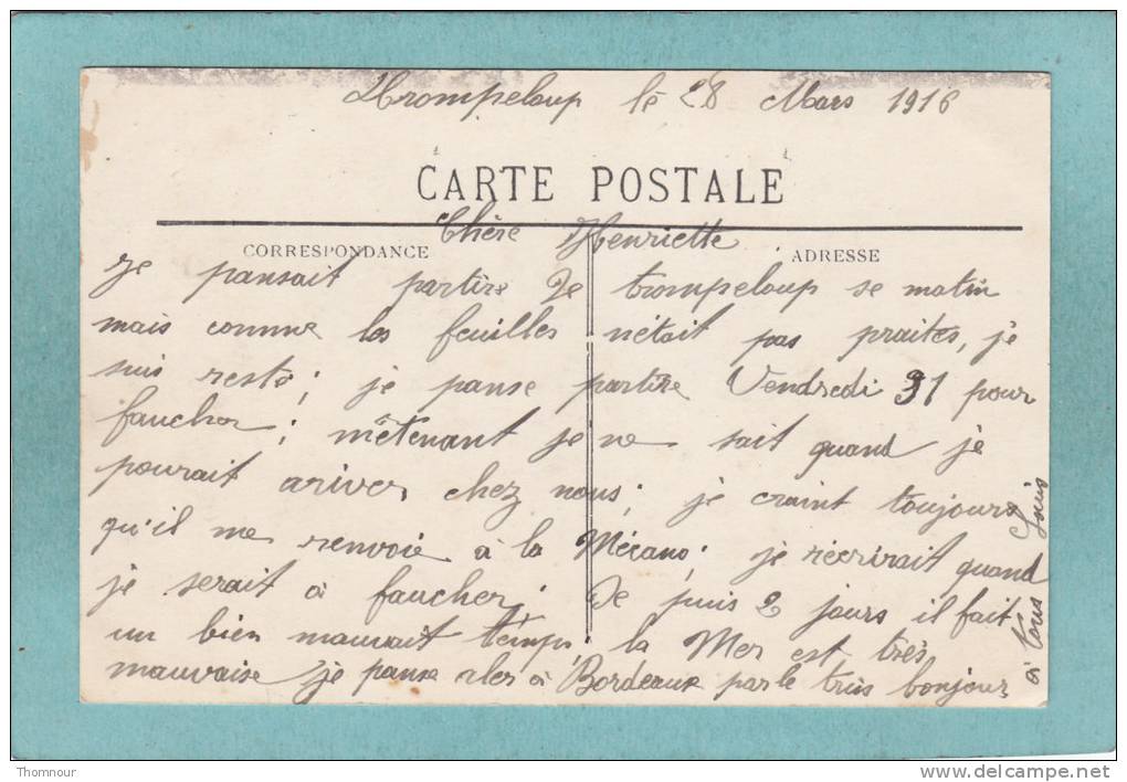 33  -  PAUILLAC   -  Avenue Des Appontements  -  1916  -  BELLE CARTE ANIMEE  - - Pauillac