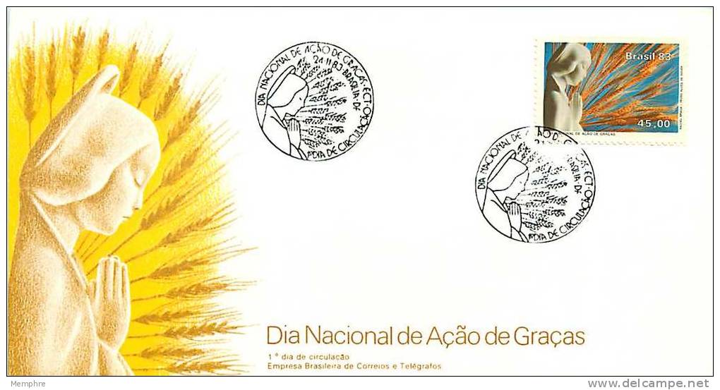 BRÉSIL  FDC 1983  Action De Grâces - FDC