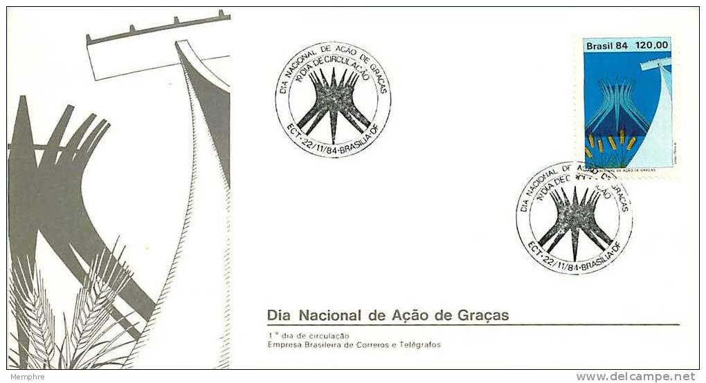 BRÉSIL  FDC 1984   Journée De L´Action De Grâces - FDC