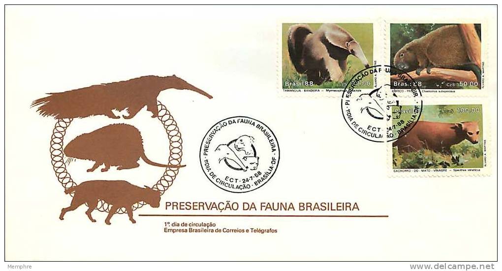 BRÉSIL  FDC 1988   Conservation De La Faune - FDC