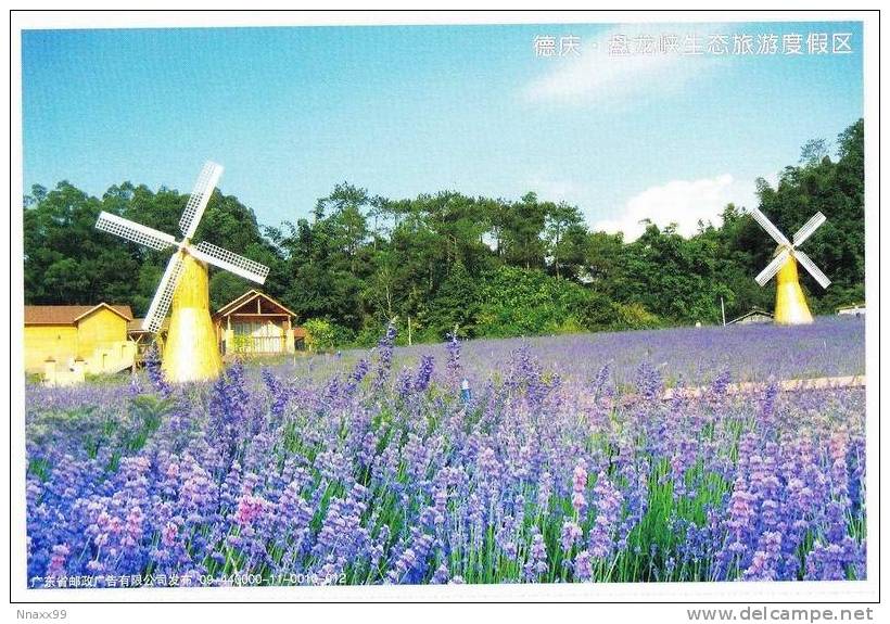 China - Panlong Gorge Ecological Tourism Resort, Windmill, Wuhua District Of Guangdong Province, Prepaid Card & Ticket - Moulins