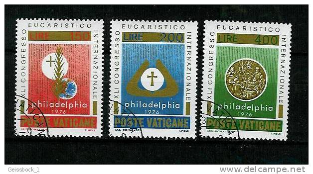 Vatican 1976: Mi.-Nr. 680 - 682: Eucharistischer Kongress     ** - Usati