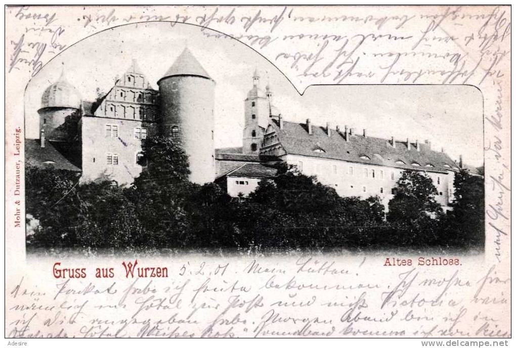 Sachsen, Gruss Aus WURZEN, Altes Schloss, Gelaufen 1901 - Wurzen