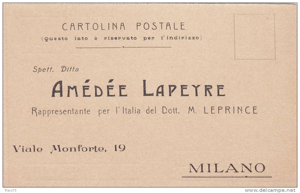 MILANO  -  "  Amédée Lapeyre  ". - Card  /  Cartolina Pubblicitaria - Reklame