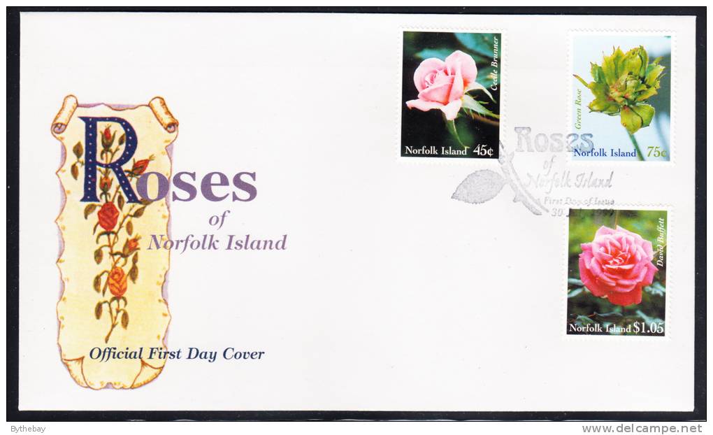 Norfolk Island Scott #683-685 FDC Set Of 3 Roses - Ile Norfolk