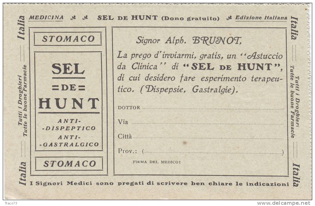 PARIS  -  " Sel De Hunt "  - Card  /  Cartolina Pubblicitaria - Reclame