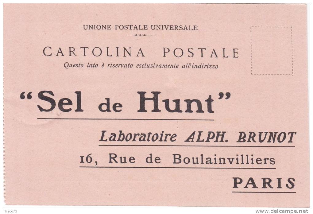 PARIS  -  " Sel De Hunt "  - Card  /  Cartolina Pubblicitaria - Reclame