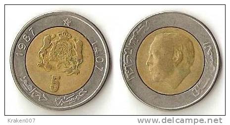 Morocco  5 Dirhams 1987 - Marocco