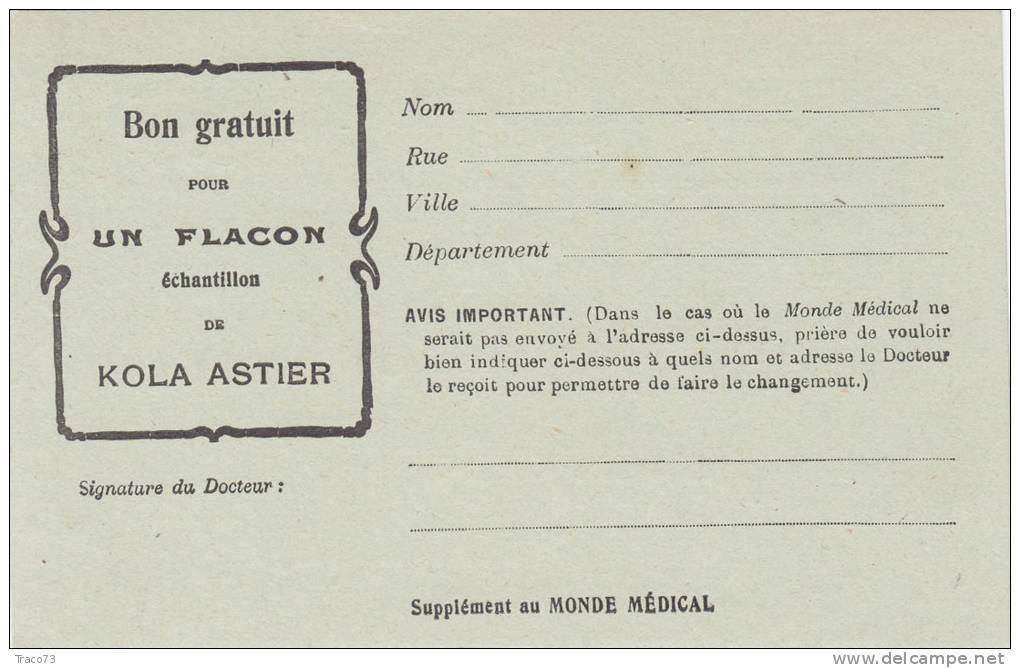 PARIS  -  " Maison Astier "  Buono Gratuito - Card  /  Cartolina Pubblicitaria - Reclame