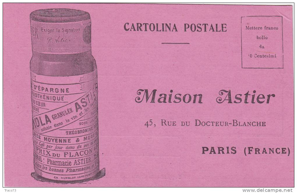 PARIS  -  " Maison Astier "  Buono Gratuito - Card  /  Cartolina Pubblicitaria - Publicité