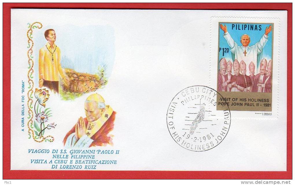 Philippines - Enveloppe Voyage Du Pape Jean-Paul II Aux Philippines (1981) - Filipinas