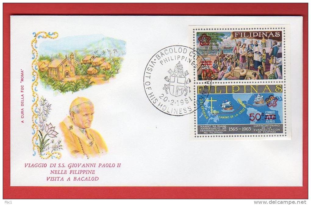 Philippines - Enveloppe Voyage Du Pape Jean-Paul II Aux Philippines (1981) - Philippines