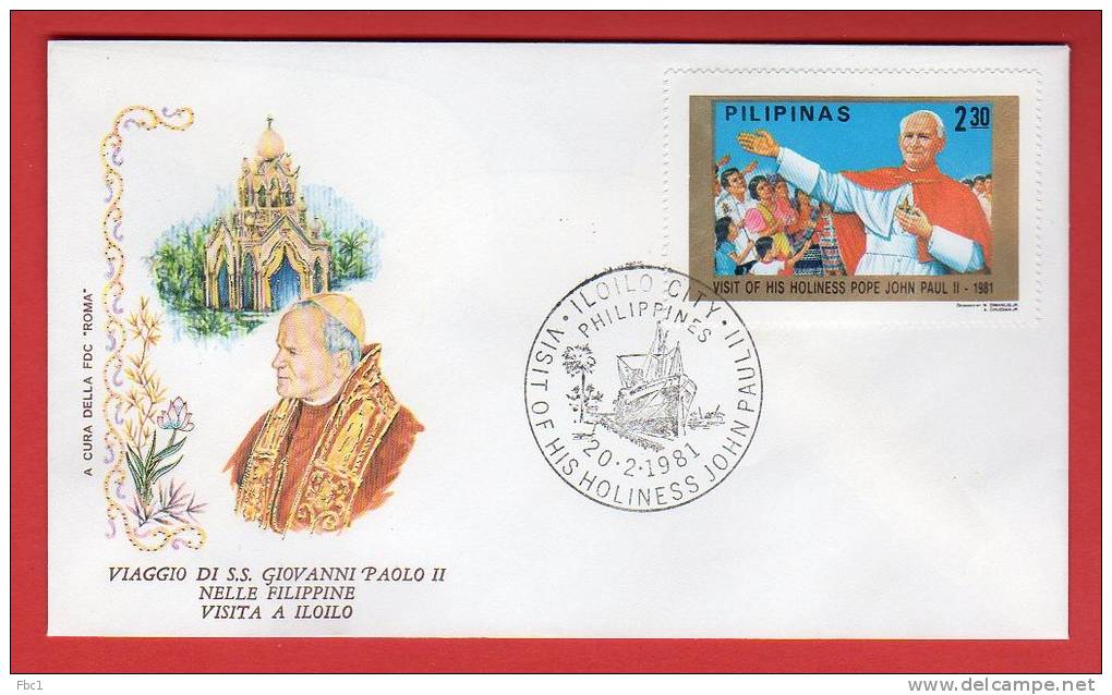 Philippines - Enveloppe Voyage Du Pape Jean-Paul II Aux Philippines (1981) - Philippines