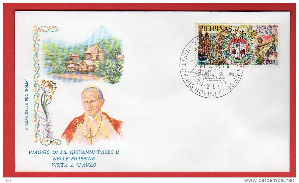 Philippines - Enveloppe Voyage Du Pape Jean-Paul II Aux Philippines (1981) - Filippijnen