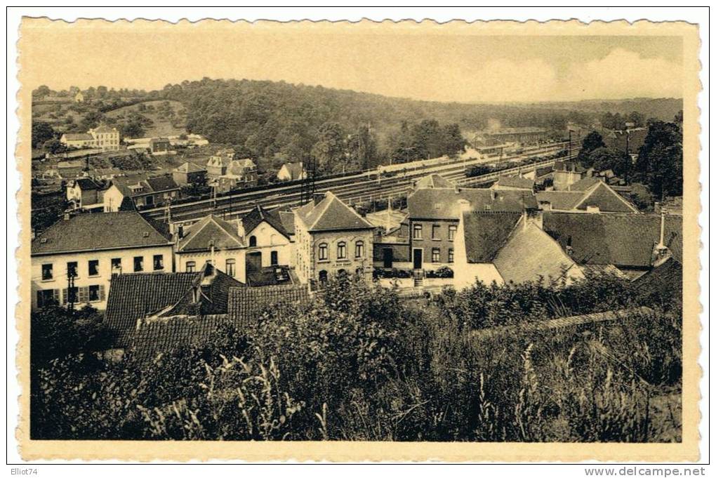 Lobbes - Vue Sur La Gare (Mat) - Avec Train Au Loin - Lobbes