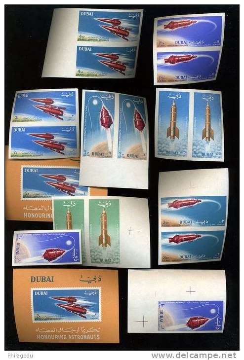 1964 Conquete De L'Espace  Yv. Avions40/47 + Bloc 17**  En Paire  Michel 71/78B + BK - Dubai