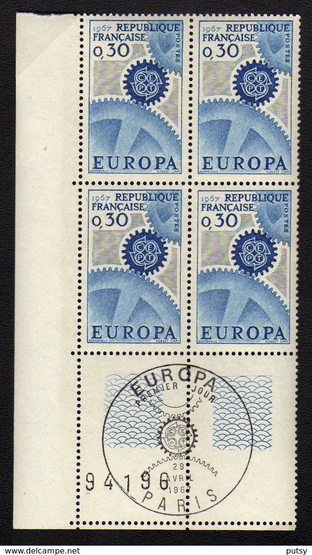 No 1521 "Europa" Bloc De Quatre, Oblitération 1er Jour Paris. - 1960-1969