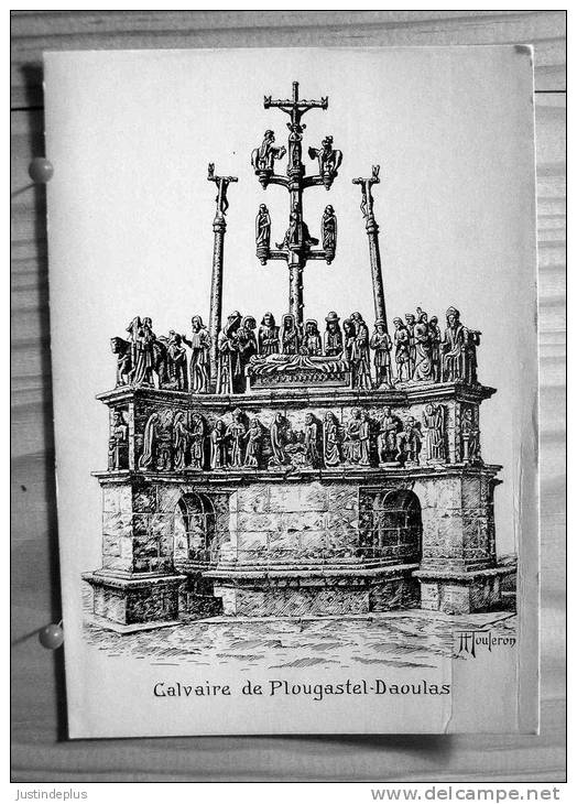 BRETAGNE CALVAIRE DE PLOUGASTEL DAOULAS DESSIN DE HENRY TOULERON CP VIERGE N° K 153 - Other & Unclassified