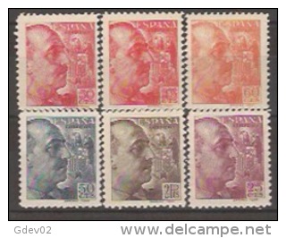 ESLT867-LT10-L4035TCO.Españ A Spain.Espagne GENERAL FRANCO.lote SANCHEZ-TODA 1939 (6 Valores**) Sin Charnela MAGNIFICA - Otros & Sin Clasificación