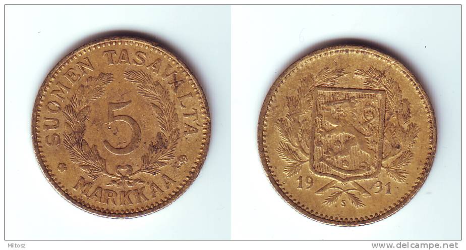 Finland 5 Markkaa 1931 - Finland