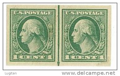 FILATELIA  - STATI UNITI - U.S. Stamp # 531 Unused MNH XF- CENTER LINE 1 Cent Green Washington. Umperf. NON DENTELLATO - Neufs