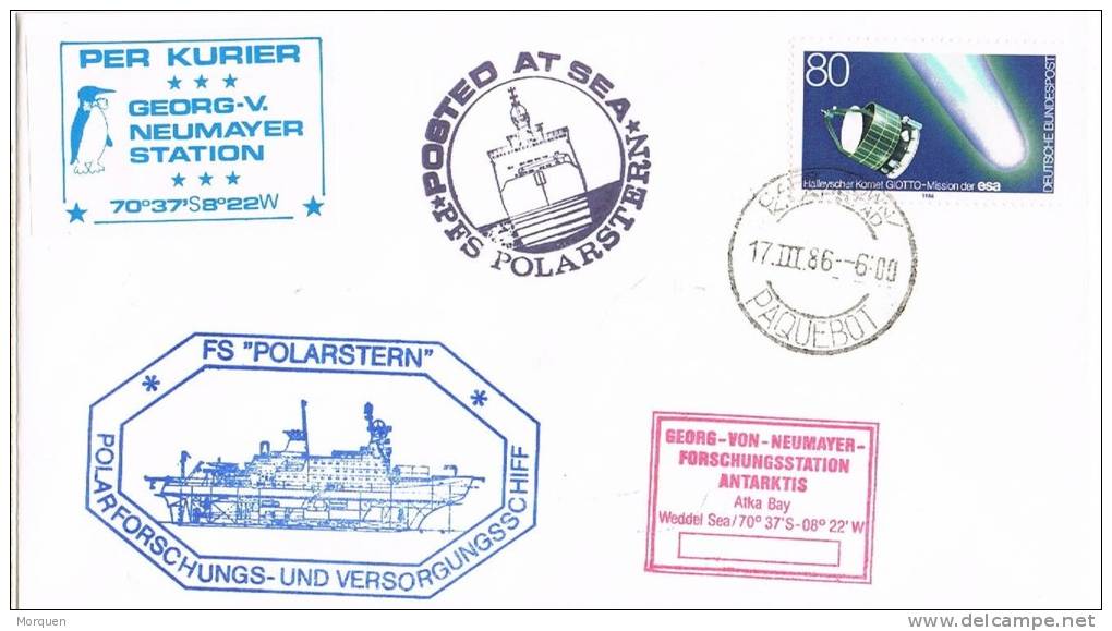Carta Estacion Antartica 1986. Polartern. Paquebot - Antarctic Expeditions