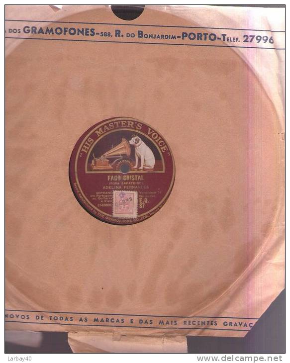 78 Tours   Adelina Fernandes   Fado Da Gatunice Fado Cristal - 78 Rpm - Gramophone Records
