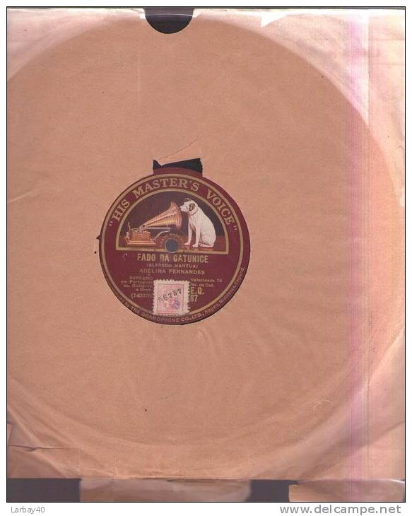 78 Tours   Adelina Fernandes   Fado Da Gatunice Fado Cristal - 78 Rpm - Gramophone Records