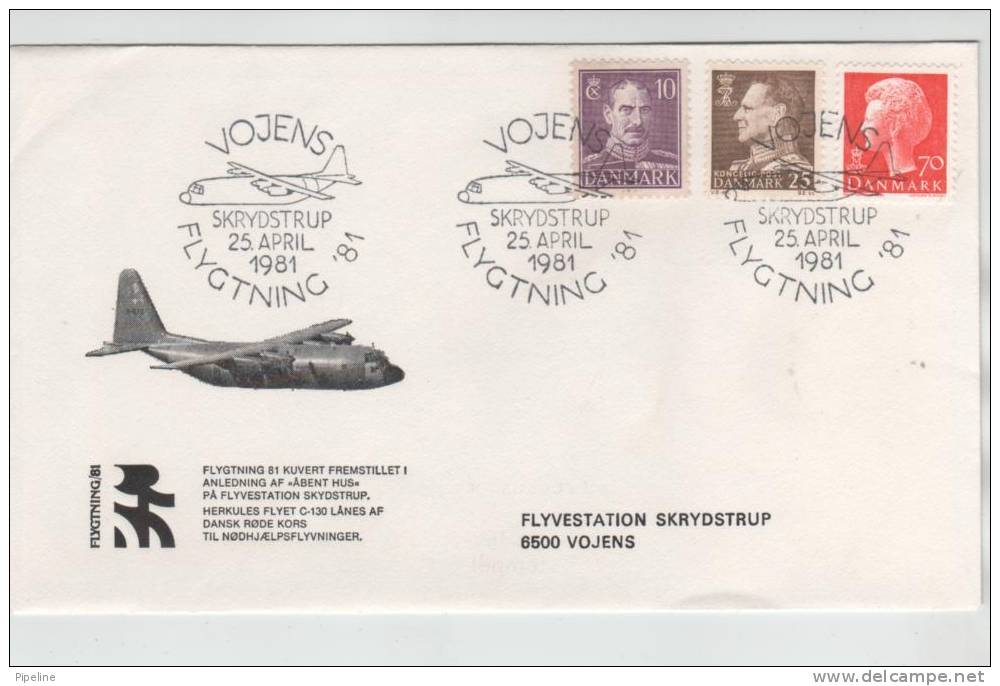 Denmark Cover Refugee Skrydstrup 25-4-1981 Special Flight With Hercules C-130 - Vluchtelingen