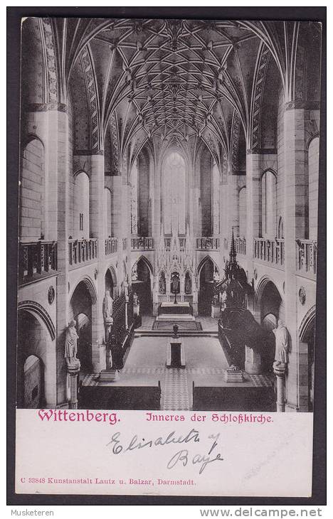Germany Deutsches Reich PPC Wittenberg Inneres Der Schlosskirche WITTENBERG 1906 Simple Backside (2 Scans) - Wittenberg