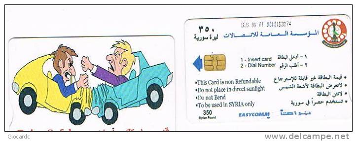 SIRIA  (SYRIA)  - EASYCOM/ S.T.E.  (CHIP ) - DRIVE SAFELY      -  USED -  RIF. 851° - Syrie