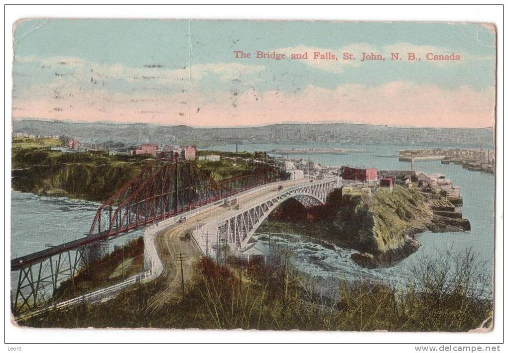 Canada -  St John N.B. - The Bridge And Falls - 1917 - St. John