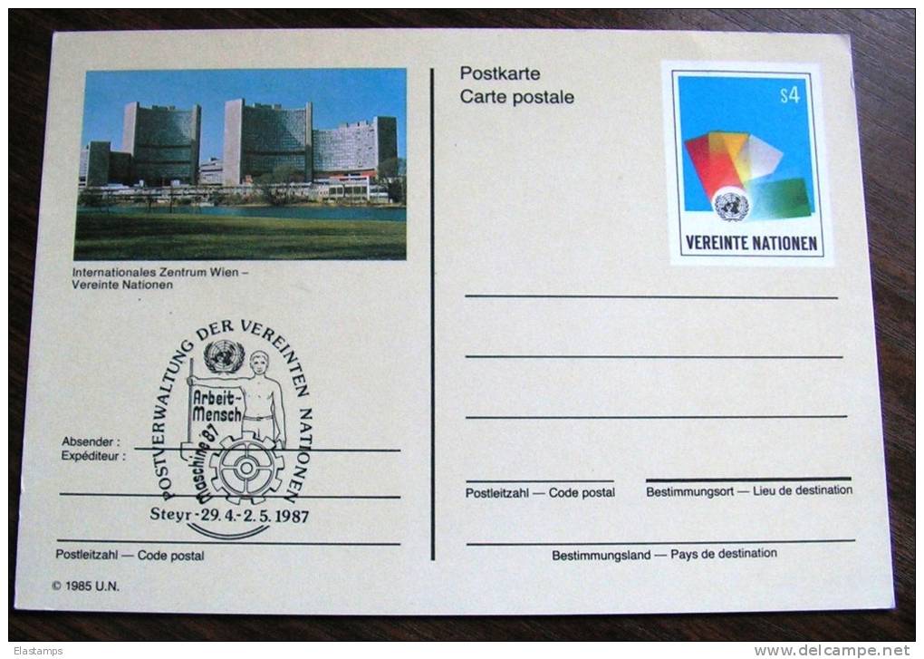 ==UNO WIEN  Postkard 1985 - Briefe U. Dokumente