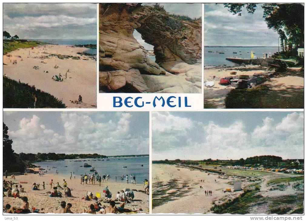 MX 2440.      BEG-MEIL   -   Le Port, La Roche Percée, La Grande Plage, La Plage Des Oiseaux Et La Plage Kerambigorn - Beg Meil