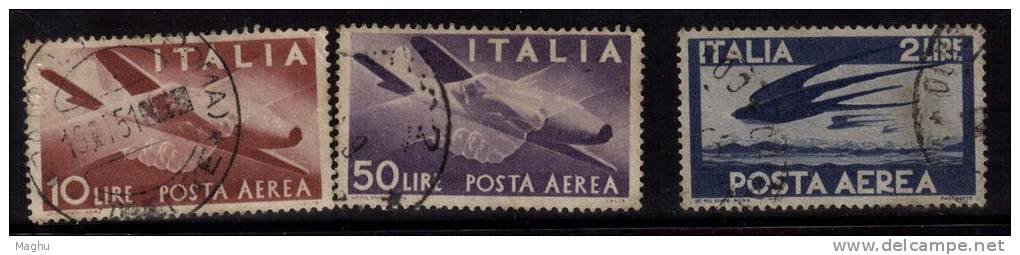 Italy Used 1945, 3v Air., - Afgestempeld