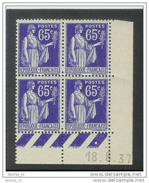 365** 65c Outremer Type Paix Vert C D 18/08/37 (K11) - 1930-1939