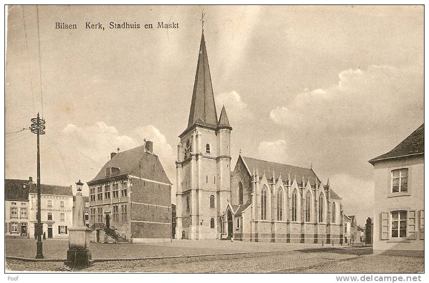 Bilsen / Bilzen :  Kerk , Stadhuis En Markt - Bilzen