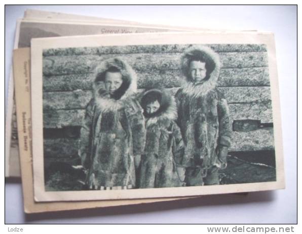 USA America Amerika Alaska Eskimo With 3 Children - Other & Unclassified