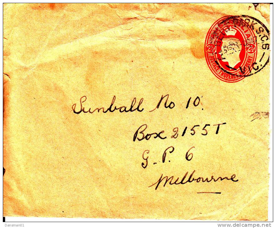 Australia Embossed Oval PSE 1942 Issue Used ALBERT PARK S.C.6 - Errors, Freaks & Oddities (EFO)