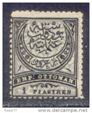 Turquie N°53a 1 Pi Noir Et Bleu Oblitéré (erreur 1 PIASTRES) - Usati