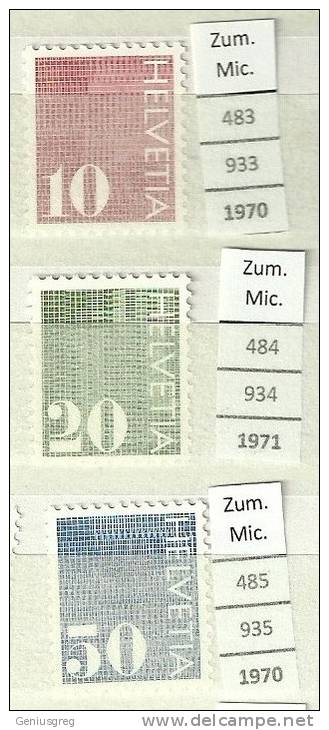 1970 Ziffermarken MI. 933/5 - Unused Stamps