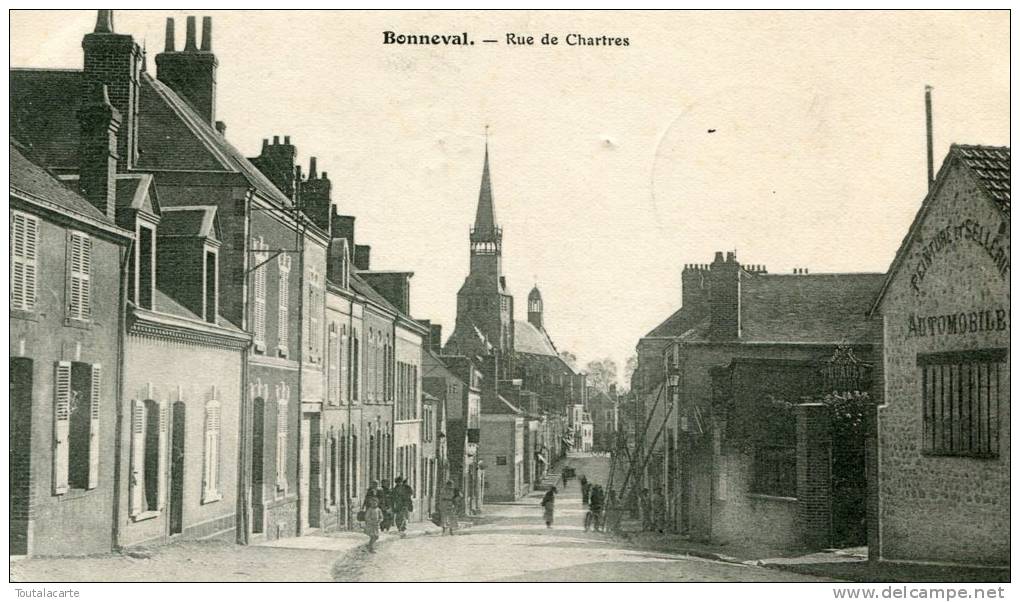 CPA 28 BONNEVAL RUE DE CHARTRES 1914 - Bonneval